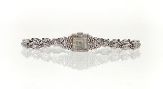 Womens Vintage 14K Diamond Wristwatch