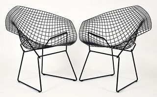 Pair of Harry Bertoia for Knoll Diamond Chairs in Black