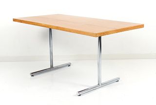 Hans Eichenberger Stendig Omega Oak Laminate Dining Table or Desk