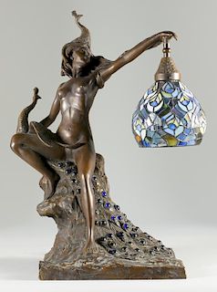After Wolfers Bronze Nude Lamp