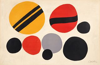 Alexander Calder Chevrons Noir Signed Lithograph 1960