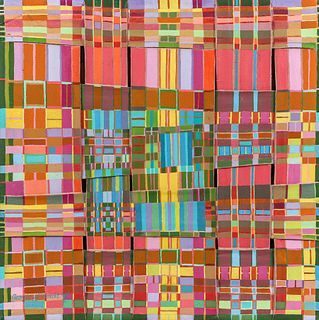Georgiana Erbrecht 1976 Untitled canvas strip abstraction