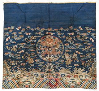 Chinese Qing Dynasty Silk Dragon Kesi Panel