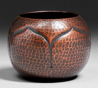 Roycroft Hammered Copper Artichoke Vase c1920s