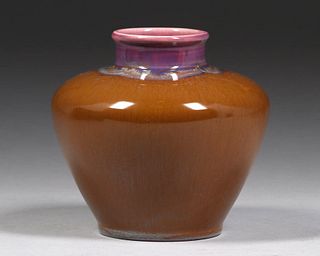 Rookwood Pottery #6318C Purple & Brown Flambe Vase 1932