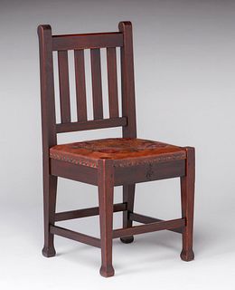 Roycroft #025 Mahogany Side Chair c1906