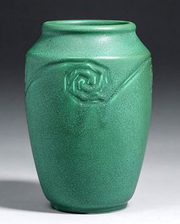 Rookwood Pottery #886D Matte Green Z-Line Vase 1905