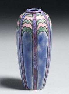 Royal Doulton Florrie Jones Matte Glazed Decorated Vase c1910s