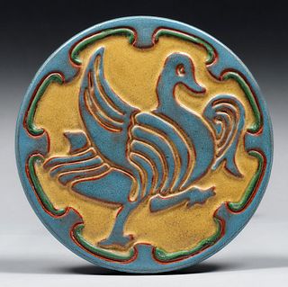 California FaienceÂ Matte Glazed Goose Tile c1915-1920