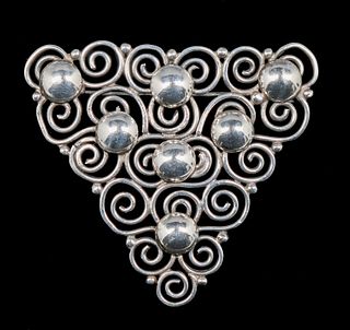 Arts & Crafts Period Sterling Silver Brooch c1920s