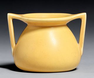 Rookwood PotteryÂ #354 Matte Yellow Two-Handled Vase 1927