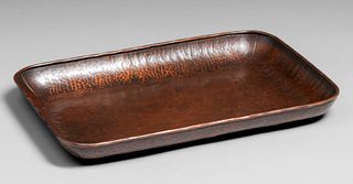 Harry L. Dixon Hammered Copper Rectangular Serving Tray c1932-1935