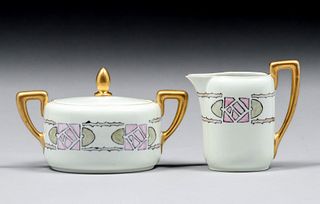 Pearl L. VinceÂ American Hand-Decorated Rosenthal Porcelain Sugar & Cramer c1910
