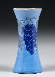 William Baron Barnstaple Devon Art Pottery Grapevine Vase c1900s