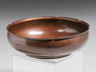 Frans Gyllenberg - Boston Society of Arts & Crafts - Hammered Copper Fruit Bowl c1910