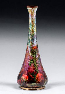 Jules Sarlandie - Limoges French Enamel Vase c1905