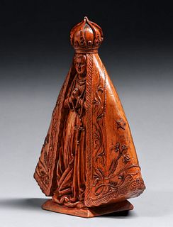 Arts & Crafts Period Hand-Carved Lady of Aparecida c1910