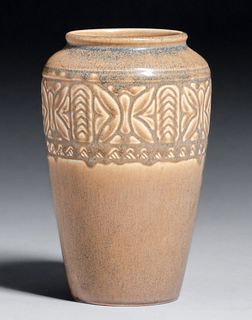 Rookwood Pottery #2882 Matte Brown Ombroso Glaze Butterfly Vase 1925