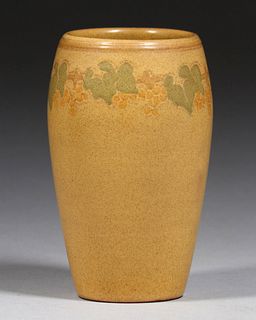 Marblehead Pottery Grapevine Decorated Vase c1910