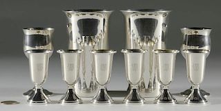 8 Sterling Cordials & 2 Sterling Tumblers