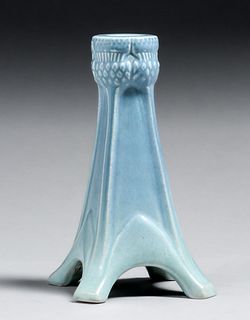 Rookwood Pottery #1194 Matte Blue Single Candlestick 1920