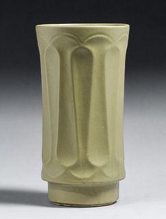 McCoy Floraline Pottery Green Vase c1960s