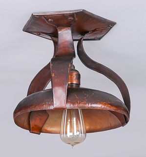 Lillian Palmer Hammered Copper Ceiling Light c1909