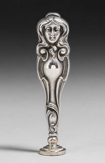 Art Nouveau Sterling Silver Wax Seal c1890s