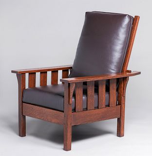 JM Young Slatted Morris Chair c1910
