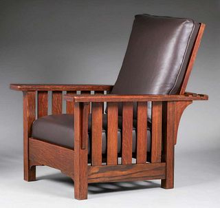 Grand Rapids Slatted Morris Chair c1910