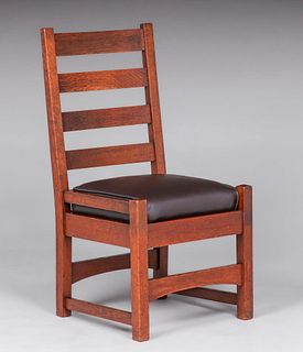 Early Gustav Stickley #2608 Tall Ladder Back Side Chair c1902