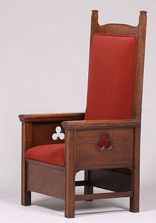 Mathews Furniture Shop Tall Oak Armchair c1912