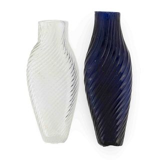 PATTERN-MOLDED SCENT BOTTLES, LOT OF TWO