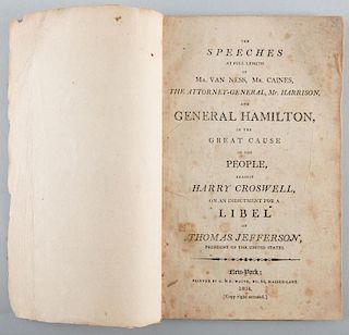 Pamphlet from Jefferson Libel Case, 1804