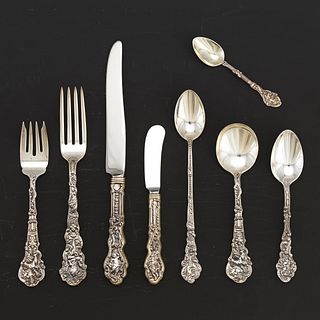 Gorham Sterling Silver Tableware Service for Ten, &quot;Versailles&quot; Pattern, ca. Last Quarter 19th Century  