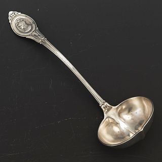 Durgin Sterling Silver Large Soup Ladle, &quot;Medallion&quot; Pattern, ca. Late 19th Century 