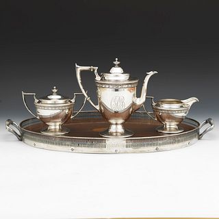 Wm B Durgin &amp; Co. Sterling Tea Set with Tray