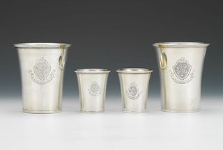 Group of Four Sterling Silver Golf Trophy Cups, dated 1947 and 1949
