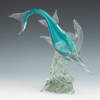 Murano Glass Barbini Style Swordfish Sculpture