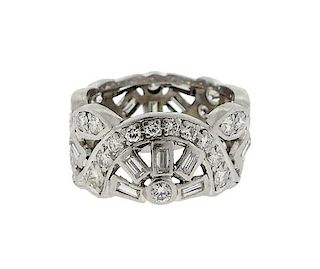 Art Deco Platinum Diamond Band Ring