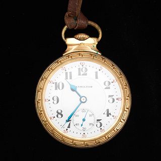 Hamilton Gold Filled Open Face Railroad Pocket Watch 