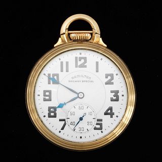 Hamilton Gold Filled Railway Special Open Face Pocket Watch 