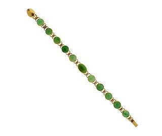 18K Gold Jade Bracelet
