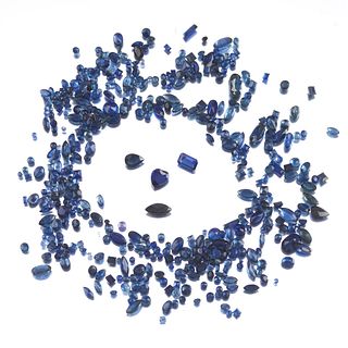 Multiple Unmounted 56.70 Carat Total Multi-Shape Blue Sapphire Gems 