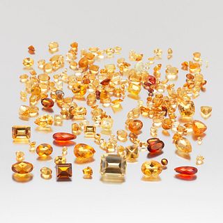 Multiple Unmounted 336.50 Carat Total Multi-Shape Amber Citrine Gems 