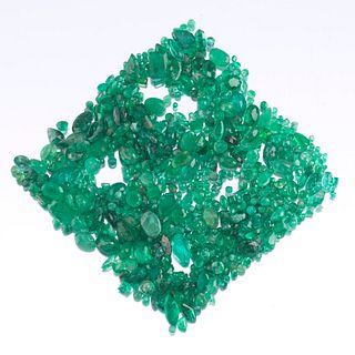 Multiple Unmounted 76.06 Total Carat Multi-Shape Emeralds 