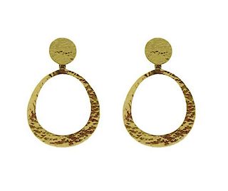 Ippolita Senso 18K Hammered Gold Dangle Earrings