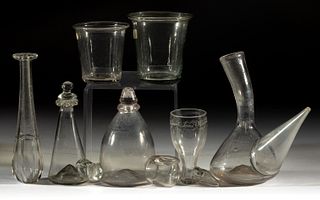 ASSORTED BLOWN-GLASS ARTICLES, LOT OF SEVEN
