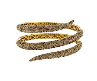 Roberto Coin 18K Gold Fancy Diamond Snake Wrap Bracelet