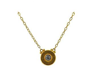Gurhan 22K Gold Black Diamond Pendant Necklace